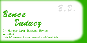 bence duducz business card